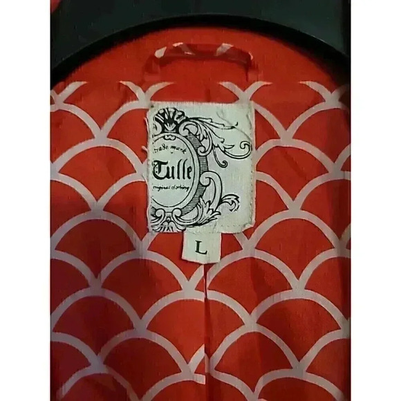 Tulle Orange Jacket size L classic design business Preppy wool blend lined - Picture 2 of 9